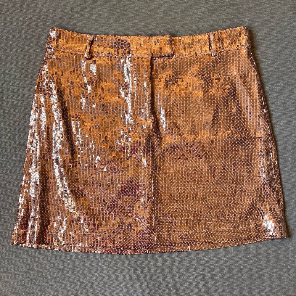 🆕‎ BB Dakota Rose Gold Sequin Mini Skirt - Picture 5 of 13